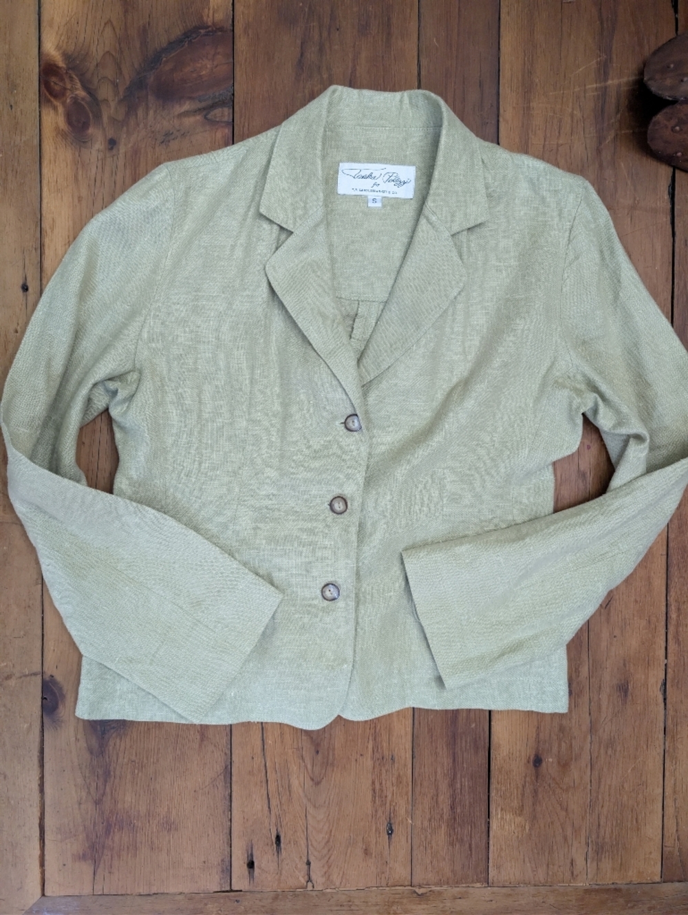 Tasha Polizzi Sage Green Linen Blazer Made In The USA